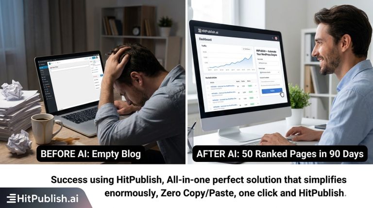Before AI: Empty Blog, After AI: 50 Ranked Pages in 90 Days