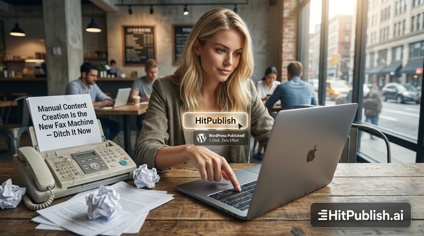 Professional marketer embraces automated content workflow powered by AI and WordPress for faster, scalable publishing
