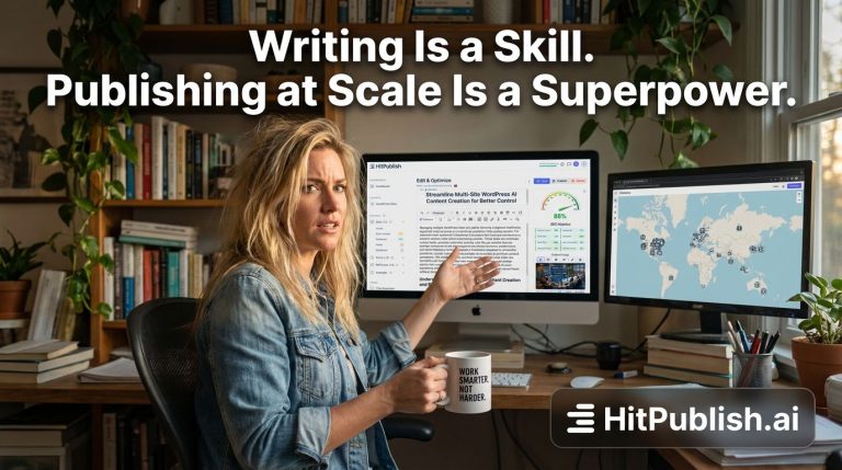 Marketer refining writing while systems enable scalable publishing for growth