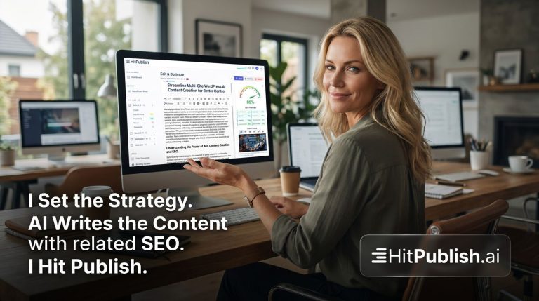 I Set the Strategy. AI Writes the Content with related SEO. I Hit Publish.